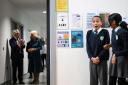 Pupils wait to see the Queen during a visit to Moreland Primary School in London (Justin Tallis/PA)