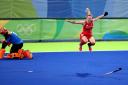 Hollie Pearne-Webb scored the penalty shootout winner in the gold medal match at Rio 2016 (Owen Humphreys/PA)