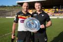 Adrian Purtell and Adam Sidlow with the Championship Shield