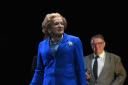 Steve Nallon plays Margaret Thatcher and Paul Bradley is Geoffrey Howe in Dead Sheep at the Churchill Theatre, Bromley