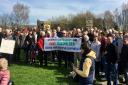 Protesters gathered in Blagdon Park on Saturday