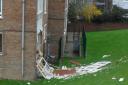 Damage caused by a suspected gas blast at a block of flats in Plumstead. Photo by Heather Drobinska