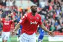 Dany N'Guessan celebrates after scoring against Orient last week