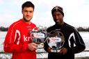 January player of the month Johnnie Jackson with manager of the month Chris Powell
