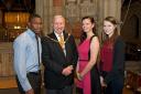 •	Gold award participants, Gabriel Fagbenor, Katie Barnard and Jennifer Barnard, who provided support for the event, pictured with the Mayor of Bexley, Cllr Alan Downing.