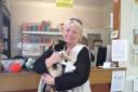 Nicola Fairweather with Gladys Knight - the oldest cat at the surgery who was one left distressed by the burglary