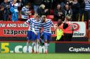 Danny Williams is congratulated after opening the scoring. Pictures by Edmund Boyden.