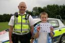 PCSO Chattenton and 11-year-old Matthew Smith  