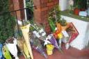 Flowers outside the Liberal Club left as a mark of respect to Christina Murray