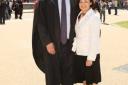 Kate Martin with her husband Nick when he graduated with first class honours last year