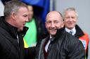 Kenny Jackett and Ian Holloway at last season's Millwall v Blackpool game. PICTURE BY EDMUND BOYDEN.