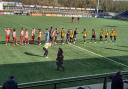 Cray Wanderers & Folkestone Invicta line up before the game