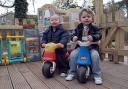 Getting a tatse of the forest are Callum Smedmor and Dylan Walsham both aged two