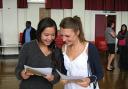 Lily Donnelly and Caitlin Cordell celeberating their results