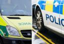 Ambulance/police car stock images.