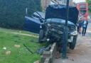 Car crashes into lamppost and wall in Sidcup