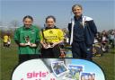 •	Player of the Festival winners from Phoenix Sports and Foots Cray Lions with Emma Barnes of the London FA