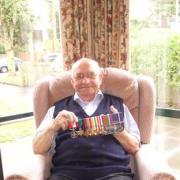 Vic Kenchington, aged 88, with his 10 war medals