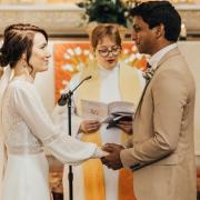 Jann Tipping and Annalan Navaratnam getting married at St Thomas’ Hospital Credit: Rebecca Carpenter Photography