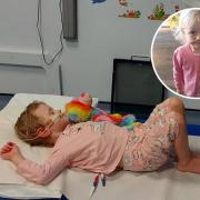 Three-year-old Mollie McCaughan from Beckenham needs £300,000 to have specialist treatment in America for rare Neuroblastoma cancer