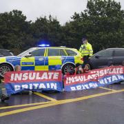 Insulate Britain occupying a roundabout