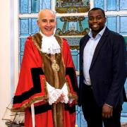 Mayor Councillor Leo Fletcher with Leader of the Royal Borough of Greenwich, Councillor Okereke.