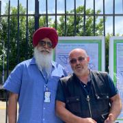 Mete Arnavut and Inderjit Singh outside Bexley station (NS)