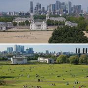 Greenwich Park has completely dried out due to lack of rain as the Met Office issues a warning for extreme heat (photos: PA)