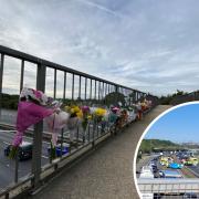 Tributes have been left at the scene of a crash on the A2 near Dartford Heath.
