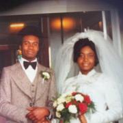 Delroy Grant and Janet Watson on their wedding day in 1975 (Picture courtesy of FERRARI PRESS AGENCY)