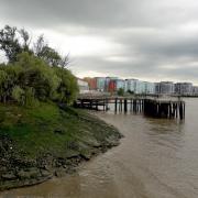 The current site where the river wall updates are planned for at Morden Wharf, Greenwich (Credit: Museum of London Archaeology 2022 / Greenwich Council)