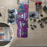 Photos of cash and drugs seized by New Cross SNT