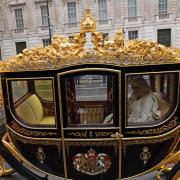Charles and Camilla travelled to Westminster Abbey in the Gold State Coach - watch here