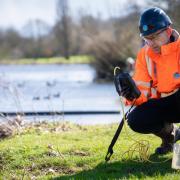 Thames Water engineer testing for river pollution