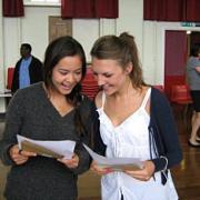 Lily Donnelly and Caitlin Cordell celeberating their results