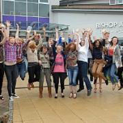 Bishop Justus School pupils jumped for joy when they received their GCSE results