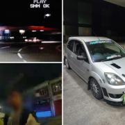 A photo of the Ford Fiesta stopped in Sidcup and screen grabs from bodycam footage