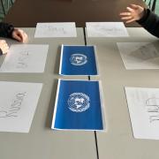 Students debating at the Model United Nations