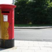 The golden post box, in Station Road, Belvedere.