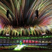 Fireworks marked the end of the London 2012 Olympics at a packed Olympic Stadium in Stratford, east London