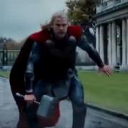 Thunder god Thor lands in Grand Square with his giant hammer