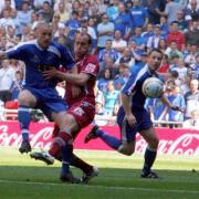 Gary Alexander in action for the Lions v Scunthorpe at Wembley in 2009