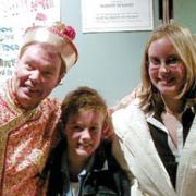 Christmas Smiles: Alice Wren (right) meets pantomime star Andy Ford