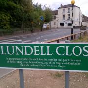 The new Blundell Close road sign - picture courtesy of Tony Lathey