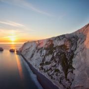 The Needles looks great at sunset, when the sun shines!