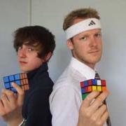 Rubik's expert Jordan Burns with Dan