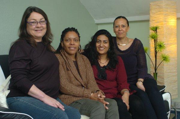 Project officer Verna Harris with counsellors Michelle Denny-Browne, Reena Shah and Soraya Bedja-Johnson