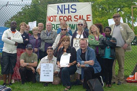 March against further cuts to NHS being held on Saturday; picture of previous protest organised by NHS Public