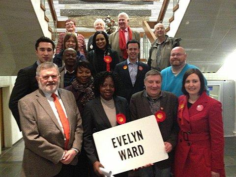 Olufunke Abidoye with fellow Labour councillors after her election last month
