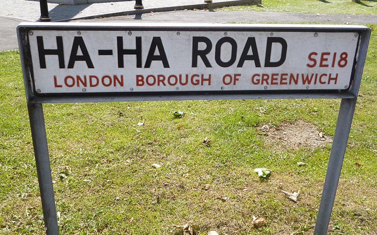 Talking of ha-ha, here’s Ha-Ha Road in Woolwich. Photo by Suede Bicycle, via Flickr